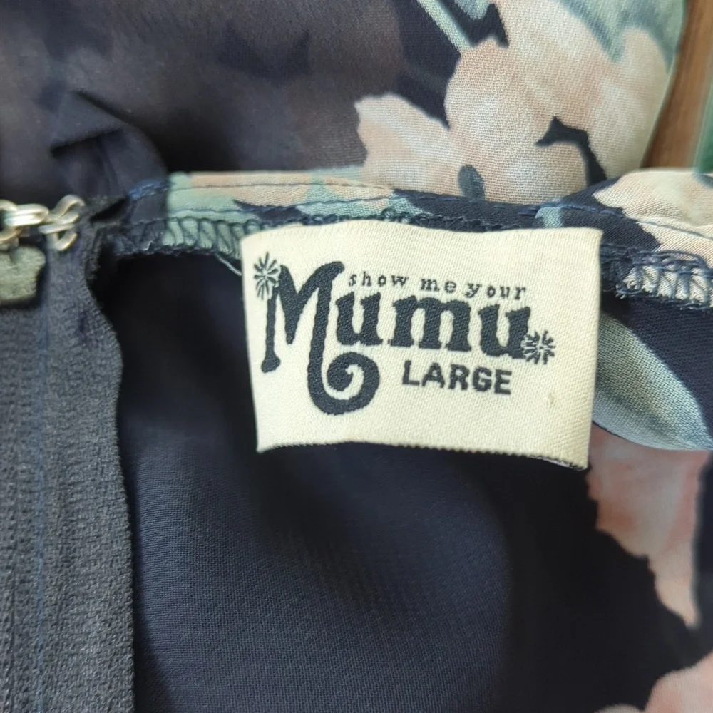 Show Me Your Mumu Calypso Ruffle‎ Dress Size Large Black Floral Tiered